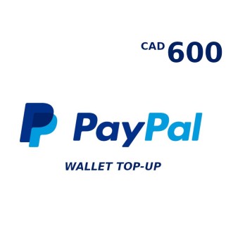 PayPal Wallet CAD 600 Top Up Key GLOBAL